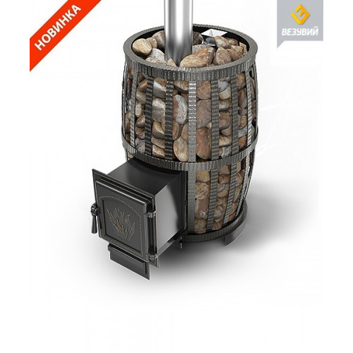 Чугунная печь для бани Везувий Легенда Русский Пар Ковка 24 (271)