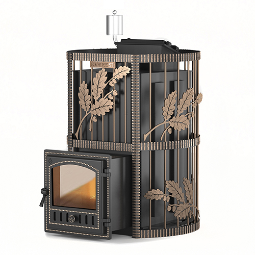 Дровяная печь для бань Везувий Эверест из нерж. стали INOX 20(280) Ковка