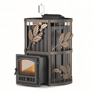 Дровяная печь для бань Везувий Эверест из нерж. стали INOX 25(280) Ковка